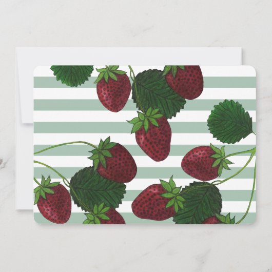 Aardbeientak Foto Uitnodiging (Achterkant)