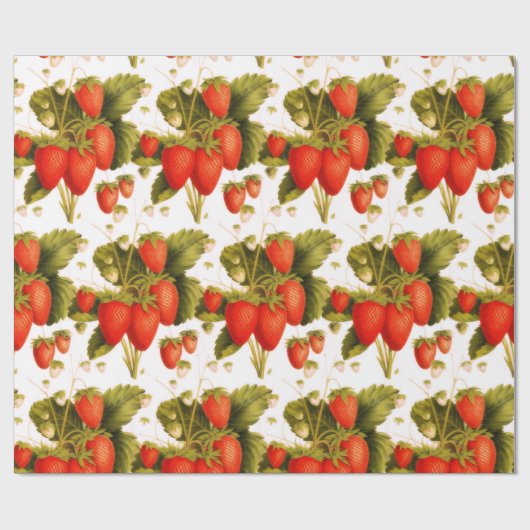  aardbeienteelt cadeaupapier (Vlak)