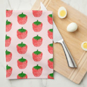 Aardbeientekening Theedoek (Quarter Fold)