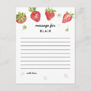 Aardbeienthema Birthday Time Capsule Note