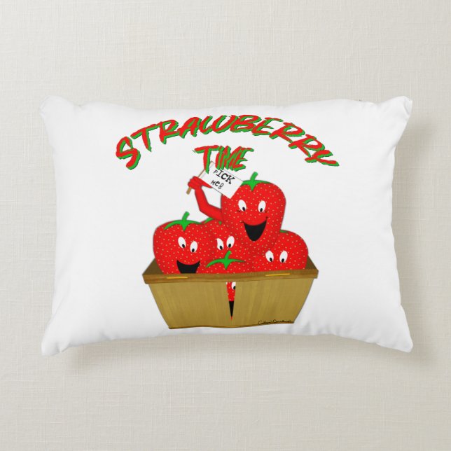 Aardbeientijd! Accent Kussen (Voorkant)
