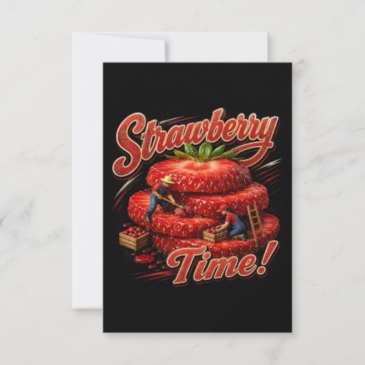 Aardbeientijd! Bedankkaart (Voorkant)