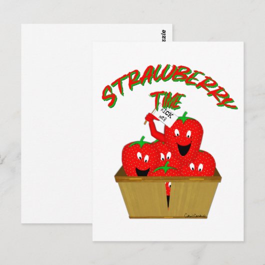 Aardbeientijd! Briefkaart (Voorkant / Achterkant)