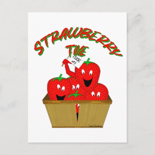 Aardbeientijd! Briefkaart (Voorkant)