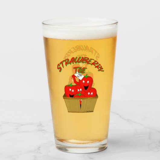 Aardbeientijd! Glas (Achterkant gevuld)