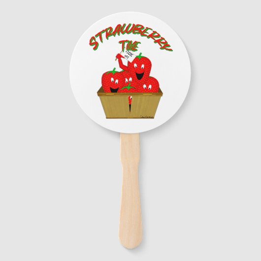 Aardbeientijd! Handwaaier (Voorkant)