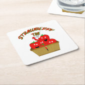 Aardbeientijd! Kartonnen Onderzetters (Schuin)