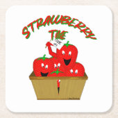 Aardbeientijd! Kartonnen Onderzetters (Voorkant)