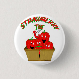 Aardbeientijd! Ronde Button 3,2 Cm