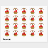 Aardbeientijd! Ronde Sticker (Vel)