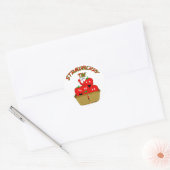Aardbeientijd! Ronde Sticker (Envelop)