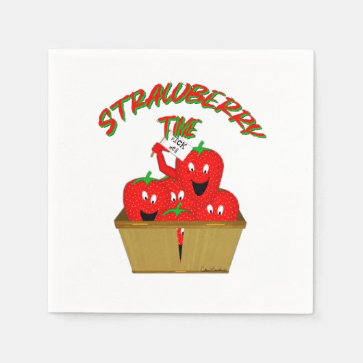 Aardbeientijd! Servet (Voorkant)