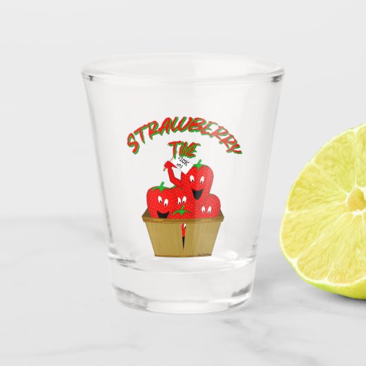 Aardbeientijd! Shot Glas (Voorkant)