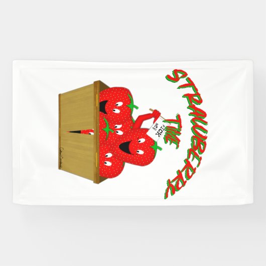 Aardbeientijd! Spandoek (Horizontaal)