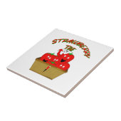 Aardbeientijd! Tegeltje (Zijkant)