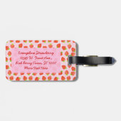  aardbeientroompatroon bagagelabel (Achterkant horizontaal)