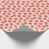 aardbeientroompatroon cadeaupapier (Hoek)