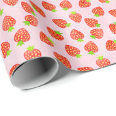 aardbeientroompatroon cadeaupapier (Rol Hoek)