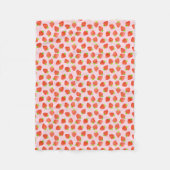  aardbeientroompatroon fleece deken (Voorkant)