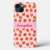  aardbeientroompatroon, speciaal aangepast Case-Mate iPhone case (Achterkant)