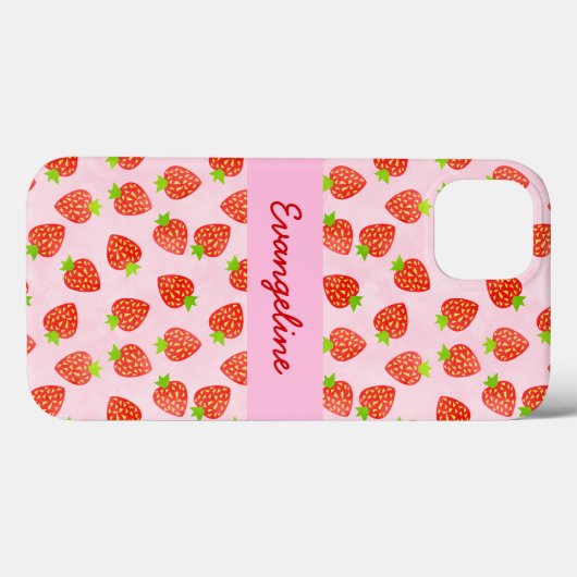 aardbeientroompatroon, speciaal aangepast Case-Mate iPhone case (Achterkant (horizontaal))