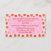  aardbeientroompatroon, speciaal aangepast visitekaartje (Achterkant)