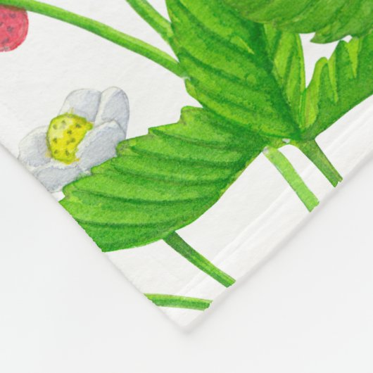 Aardbeientuin Fleece Deken (Hoek)