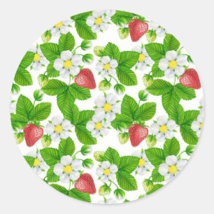Aardbeientuin Ronde Sticker