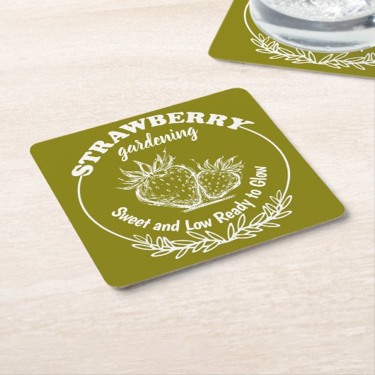 aardbeientuinieren kartonnen onderzetters (Schuin)