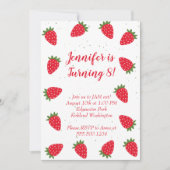 Aardbeienuitnodiging Kaart (Voorkant)