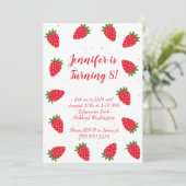 Aardbeienuitnodiging Kaart (Staand voorkant)