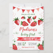 Aardbeienuitnodiging Kaart (Voorkant)