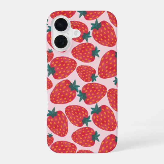 Aardbeienveld iPhone 16 Hoesje (Achterkant)