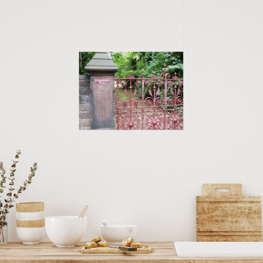 Aardbeienveld Poster (Keuken)