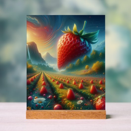 Aardbeienveld van dromen acryl bord (Neutraal)