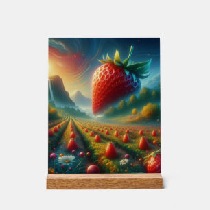 Aardbeienveld van dromen acryl bord