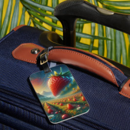 Aardbeienveld van dromen bagagelabel