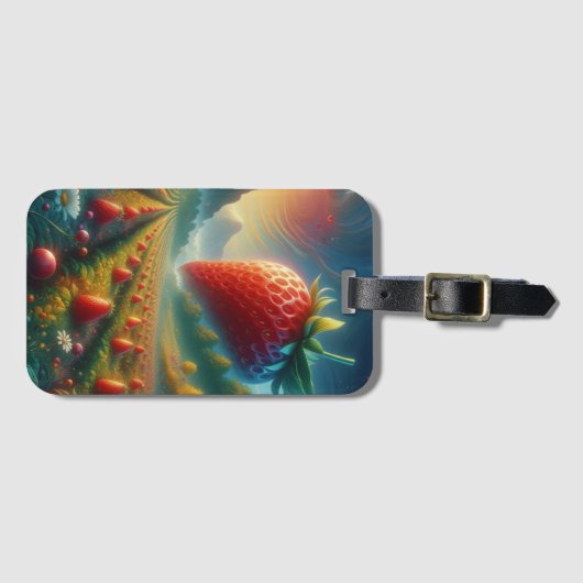 Aardbeienveld van dromen bagagelabel (Voorkant (horizontaal))