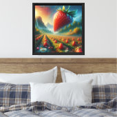 Aardbeienveld van dromen canvas afdruk (Insitu (Slaapkamer))