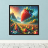 Aardbeienveld van dromen canvas afdruk (Insitu (Houten vloer))