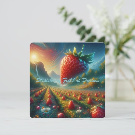 Aardbeienveld van dromen kaart (Staand voorkant)