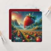 Aardbeienveld van dromen kaart (Voorkant / Achterkant in situ)