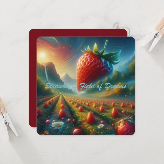 Aardbeienveld van dromen kaart (Voorkant / Achterkant in situ)