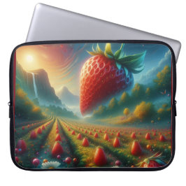 Aardbeienveld van dromen laptop sleeve