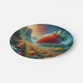 Aardbeienveld van dromen papieren bordje (Gekanteld)