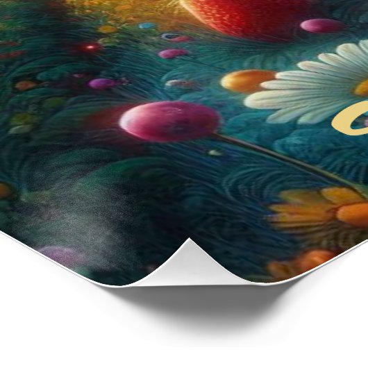 Aardbeienveld van dromen perfect poster (Hoek)