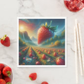 Aardbeienveld van dromen servet (Insitu)