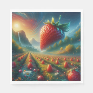 Aardbeienveld van dromen servet