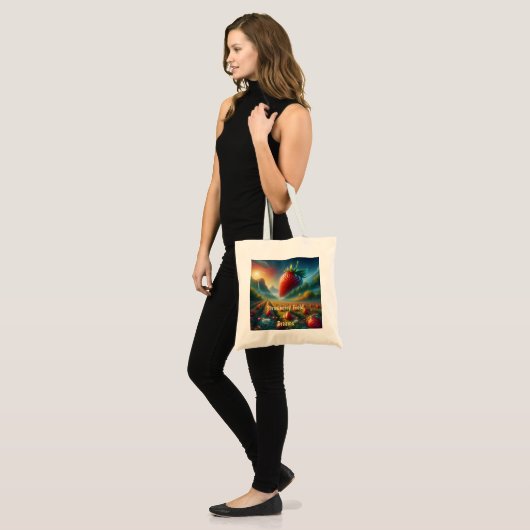 Aardbeienveld van dromen tote bag (Voorkant (model))