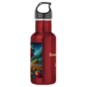 Aardbeienveld van dromen waterfles  (Voorkant)